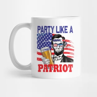 Party like a Patriot 4th of july celebration Abraham Lincoln Mug